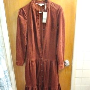 Long corduroy prairie dress